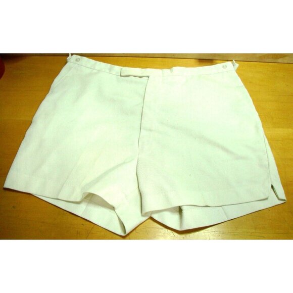 Wilson Mens 38 White Tennis Shorts Side Pockets Sports Casual Athletics Vtg 1970 - Picture 1 of 9
